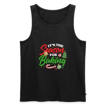 Christmas cookie team baking Christmas cookies - Men's Premium Organic Tank Top - black - Front - AI Model Male 178 light (178cm)