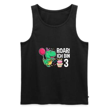 3rd birthday boy 3 years dinosaur T Rex - Men's Premium Organic Tank Top - black - Front - AI Model Male 178 light (178cm)