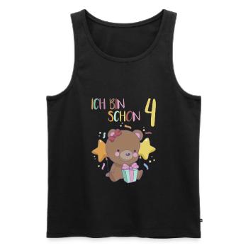 4. Geburtstag Mädchen 4 Jahre Bär Ich Bin 4 - Männer Premium Bio Tank Top - Schwarz - Vorne - Michal (187cm)
