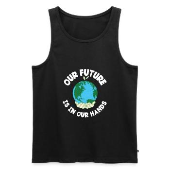 Die Zukunft Liegt In Unseren Händen Umweltschutz - Männer Premium Bio Tank Top - Schwarz - Vorne - Michal (187cm)