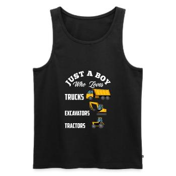Jungs Bagger LKW Traktor Liebhaber Geschenk - Männer Premium Bio Tank Top - Schwarz - Vorne - Michal (187cm)