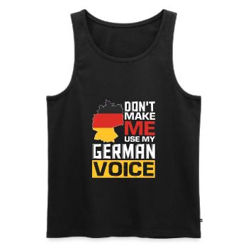 Lustige Deutsche Zitate Deutschsprachige Deutsch - Männer Premium Bio Tank Top - Schwarz - Vorne - AI Model Male 178 light (178cm)