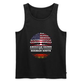 Amerikaner mit deutschen Wurzeln Deutsch USA - Männer Premium Bio Tank Top - Schwarz - Vorne - AI Model Male 178 light (178cm)
