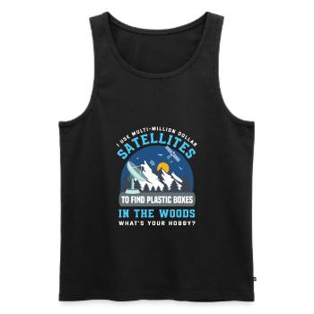 Funny Geocacher Geocache Geocaching Gift - Men's Premium Organic Tank Top - black - Front - AI Model Male 178 light (178cm)