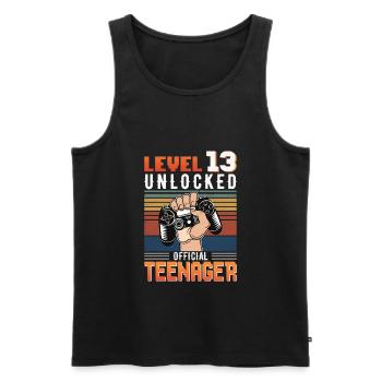 13th Birthday Boy Teen Birthday Gamer - Men's Premium Organic Tank Top - black - Front - Michal (187cm)