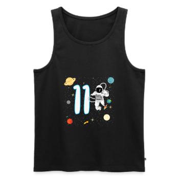 11ème anniversaire 11 ans astronaute Planète de l’espace - Débardeur bio Premium Homme - noir - Devant - Michal (187cm)
