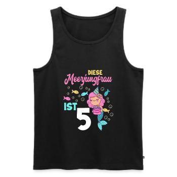 5. Geburtstag Mädchen 5 Jahre Meerjungfrau Party - Männer Premium Bio Tank Top - Schwarz - Vorne - Michal (187cm)