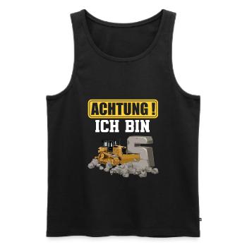 5. Geburtstag Achtung Ich Bin 5 Bagger Baustelle - Männer Premium Bio Tank Top - Schwarz - Vorne - Michal (187cm)