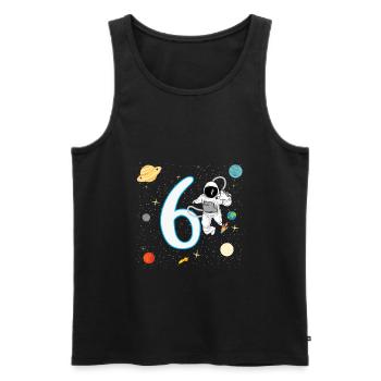 6th birthday 6 years astronaut space space - Men's Premium Organic Tank Top - black - Front - AI Model Male 178 light (178cm)