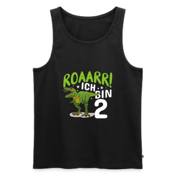 2. Geburtstag 2 Jahre Dino Dinosaurier Fan - Männer Premium Bio Tank Top - Schwarz - Vorne - Michal (187cm)