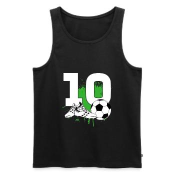 10e anniversaire 10 ans footballeur - Débardeur bio Premium Homme - noir - Devant - Michal (187cm)