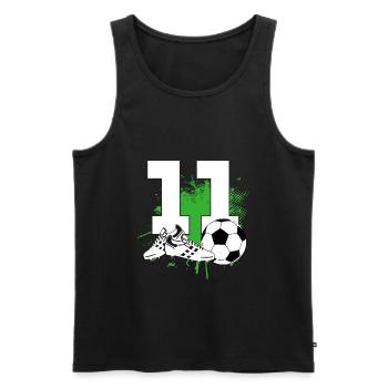 11e anniversaire 11 ans footballeur - Débardeur bio Premium Homme - noir - Devant - AI Model Male 178 light (178cm)