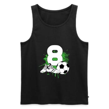 8ème anniversaire 8 ans footballeur - Débardeur bio Premium Homme - noir - Devant - AI Model Male 178 light (178cm)