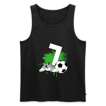 7. Geburtstag 7 Jahre Fußball Fußballspieler - Männer Premium Bio Tank Top - Schwarz - Vorne - AI Model Male 178 light (178cm)