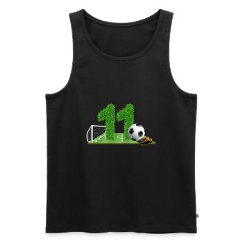 11e anniversaire 11 ans footballeur - Débardeur bio Premium Homme - noir - Devant - AI Model Male 178 light (178cm)