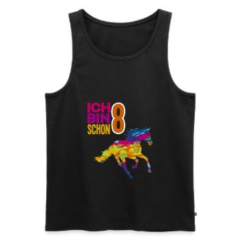 8. Geburtstag Mädchen 8 Jahre Pferd Pferde Party - Männer Premium Bio Tank Top - Schwarz - Vorne - Michal (187cm)