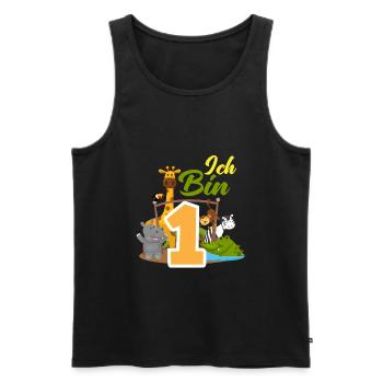 1. Geburtstag 1 Jahr Tiere Zootiere Party - Männer Premium Bio Tank Top - Schwarz - Vorne - Michal (187cm)
