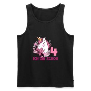 4. Geburtstag Mädchen 4 Jahre Pferd Pferde Einhorn - Männer Premium Bio Tank Top - Schwarz - Vorne - AI Model Male 178 light (178cm)