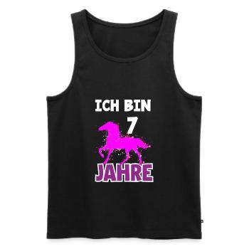 7. Geburtstag Mädchen 7 Jahre Pferd Pferde Party - Männer Premium Bio Tank Top - Schwarz - Vorne - Michal (187cm)