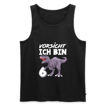 6. Geburtstag 6 Jahre Dino Dinosaurier Fan - Männer Premium Bio Tank Top - Schwarz - Vorne - Michal (187cm)