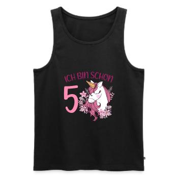 5. Geburtstag Mädchen 5 Jahre Pferd Pferde Einhorn - Männer Premium Bio Tank Top - Schwarz - Vorne - Michal (187cm)