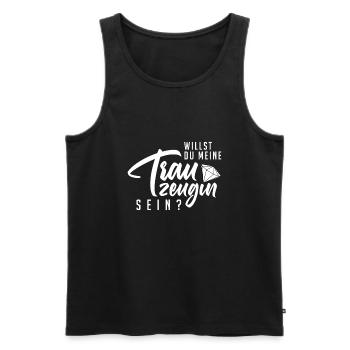 Willst Du Meine Trauzeugin Sein? Trauzeugin - Männer Premium Bio Tank Top - Schwarz - Vorne - Michal (187cm)