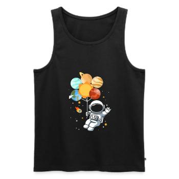 Astronomy Solar System Planet Astronaut - Men's Premium Organic Tank Top - black - Front - AI Model Male 178 light (178cm)