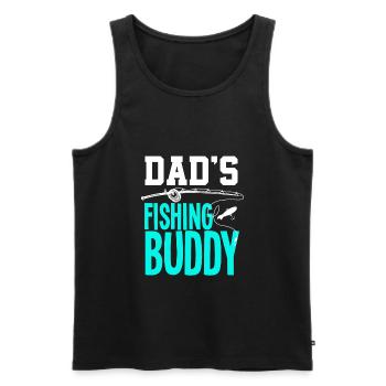 Drôle de pêcheur Pêcheur Fils Père Pêcheur Cadeau - Débardeur bio Premium Homme - noir - Devant - Michal (187cm)