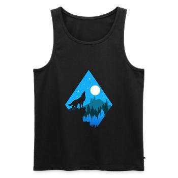 Idée cadeau Wolves Wolf - Débardeur bio Premium Homme - noir - Devant - Michal (187cm)