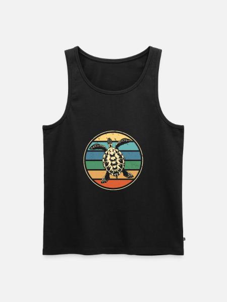 Cadeau rétro tortues de mer - Débardeur bio Premium Homme - noir