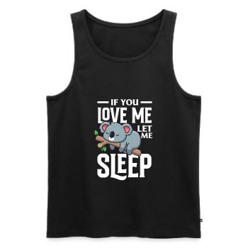 Drôle de koala endormi Koala Cadeau d’ours - Débardeur bio Premium Homme - noir - Devant - Michal (187cm)