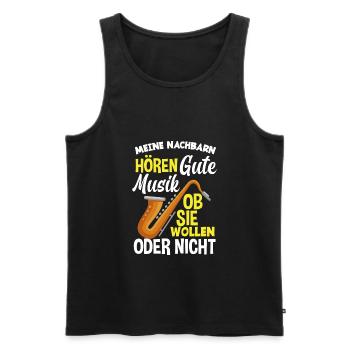 Saxophon - Männer Premium Bio Tank Top - Schwarz - Vorne - Michal (187cm)