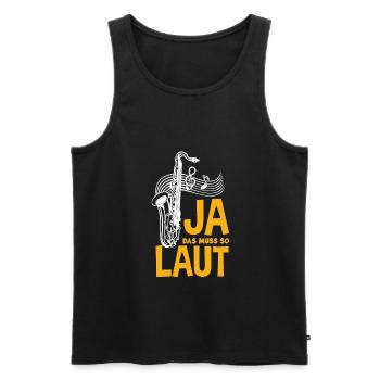 Saxophon - Männer Premium Bio Tank Top - Schwarz - Vorne - Michal (187cm)