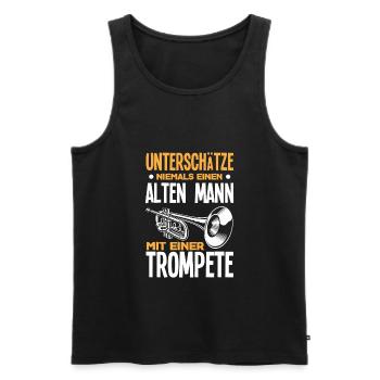 Trompete Trompeter Trompeten Spieler - Männer Premium Bio Tank Top - Schwarz - Vorne - Michal (187cm)