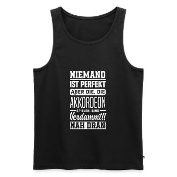 Akkordeon Akkordeonist Akkordeonistin - Männer Premium Bio Tank Top - Schwarz - Vorne - Michal (187cm)
