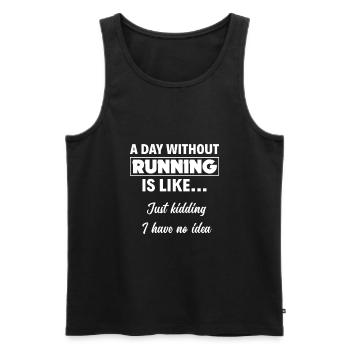 Fun Running Runner Run Gift - Men's Premium Organic Tank Top - black - Front - Michal (187cm)