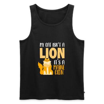 Maine Coon Katze - Männer Premium Bio Tank Top - Schwarz - Vorne - AI Model Male 178 light (178cm)