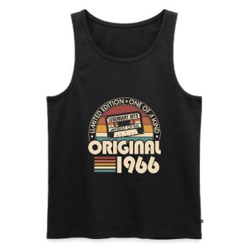 Born in 1966 Vintage Vintage Birthday Retro - Men's Premium Organic Tank Top - black - Front - AI Model Male 178 light (178cm)