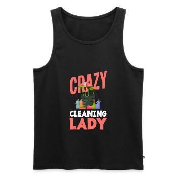 Drôle de femme de ménage Nettoyeur Femme au foyer Nettoyage - Débardeur bio Premium Homme - noir - Devant - Michal (187cm)