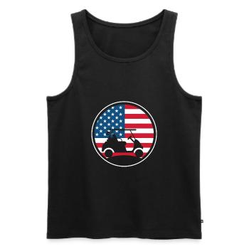Golf Golfspieler Golfen Golfer - Männer Premium Bio Tank Top - Schwarz - Vorne - Michal (187cm)
