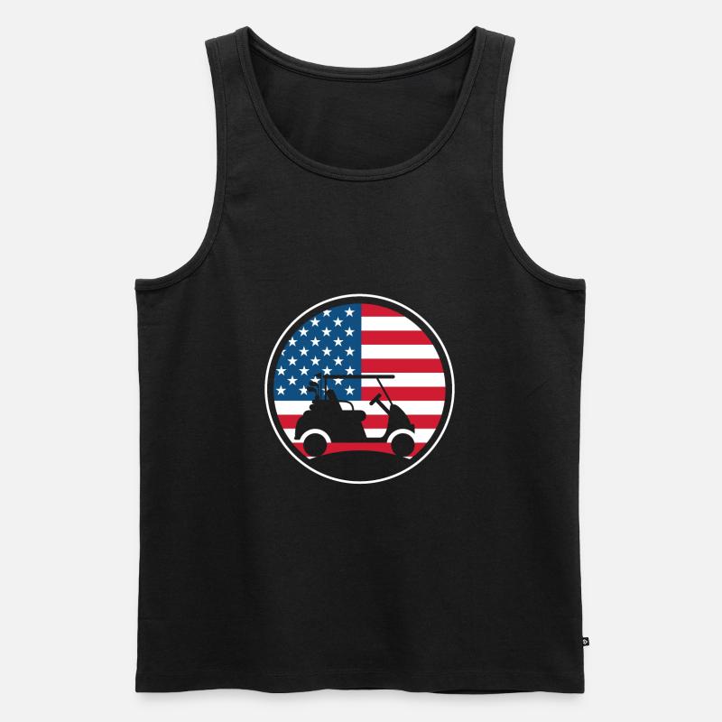 Golf Golfspieler Golfen Golfer - Männer Premium Bio Tank Top - Schwarz