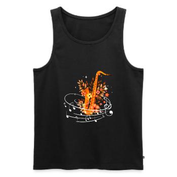 Music Musicians Saxophone Saxophone Musician - Men's Premium Organic Tank Top - black - Front - AI Model Male 178 light (178cm)
