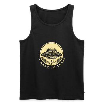 Funny Alien Ufo Alien Gift - Men's Premium Organic Tank Top - black - Front - Michal (187cm)