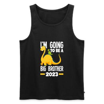 I'm Going to Be a Big Brother 2023 Dino Dinosaur - Men's Premium Organic Tank Top - black - Front - Michal (187cm)