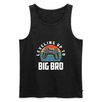 Je vais être un grand frère gamer gaming - Débardeur bio Premium Homme - noir - Devant - Michal (187cm)
