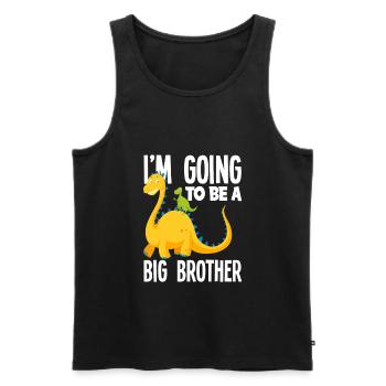 Je vais être un dinosaure Big Brother Dino - Débardeur bio Premium Homme - noir - Devant - Michal (187cm)