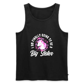 Ich Werde Eine Große Schwester Einhorn - Männer Premium Bio Tank Top - Schwarz - Vorne - Michal (187cm)