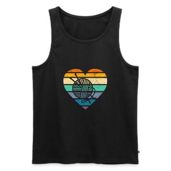 Retro Knitting Knitting Needle Knitting Needle Knitting - Men's Premium Organic Tank Top - black - Front - AI Model Male 178 light (178cm)