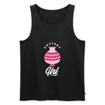 Pottery Pottery Pottery Pottery Girl - Men's Premium Organic Tank Top - black - Front - Michal (187cm)