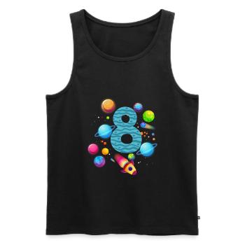 8th Birthday Boys 8 Years Planet Birthday - Men's Premium Organic Tank Top - black - Front - AI Model Male 178 light (178cm)